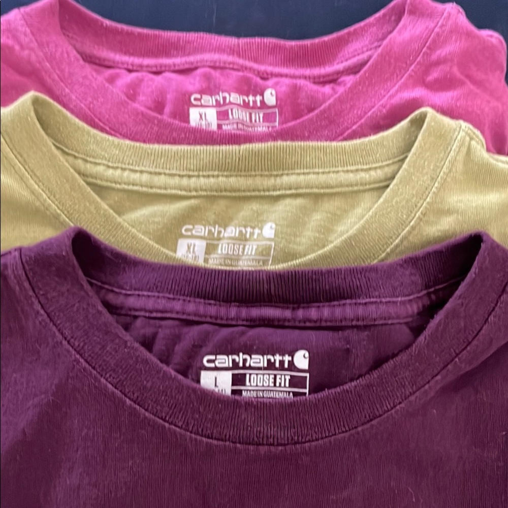 Carhartt Loose Fit T-Shirts in Wine, Olive, and Plum